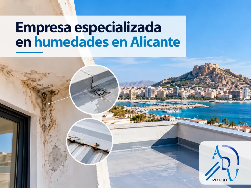 Empresa especializada en humedades en Alicante con problemas de filtraciones en fachadas y cubiertas